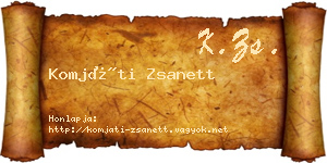Komjáti Zsanett névjegykártya